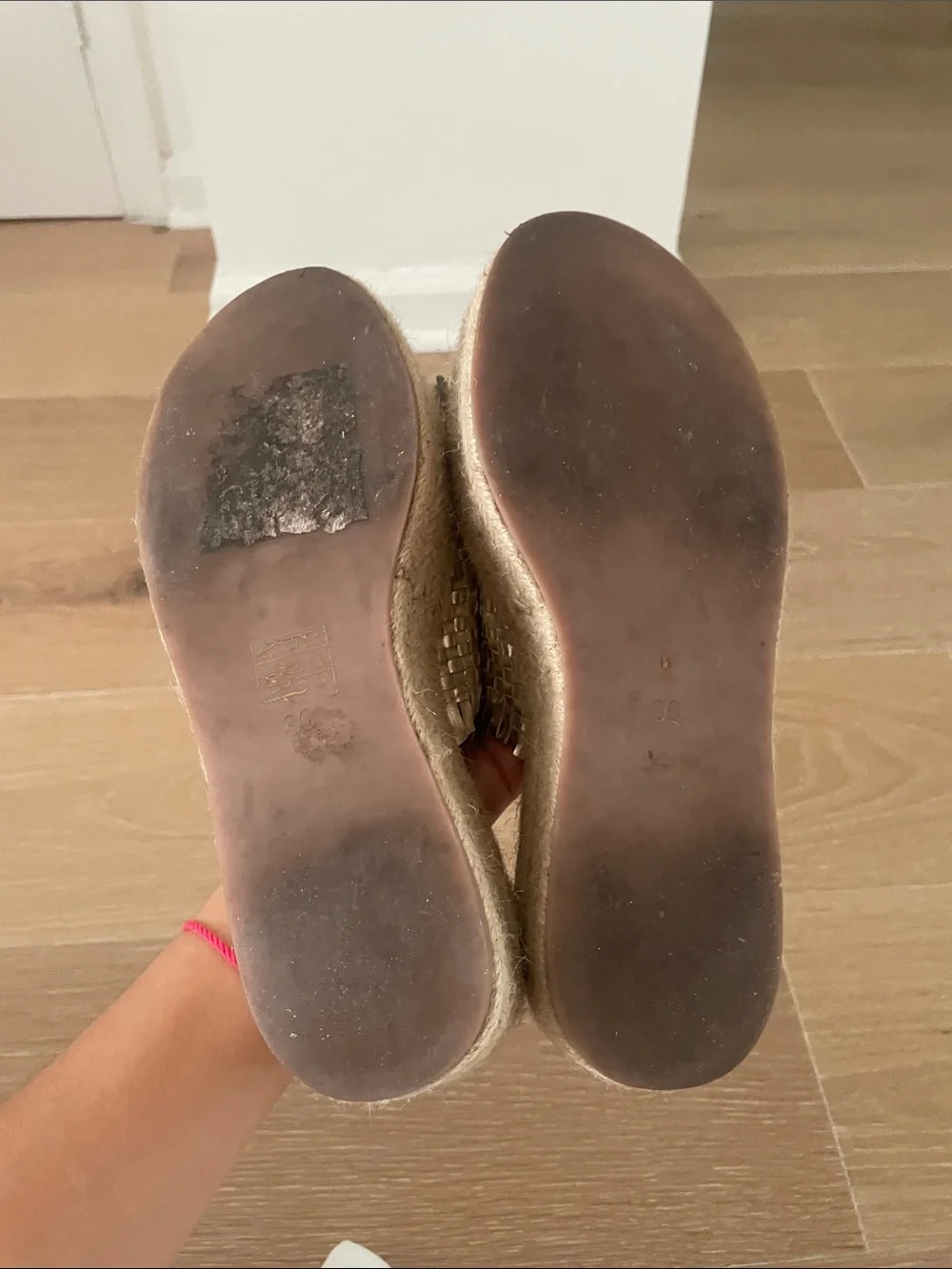 Woven Metallic Slide Espadrille Platform Sandals - Picture 3 of 6